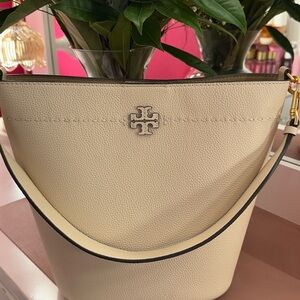 Tory Burch Cream Bucket Bag